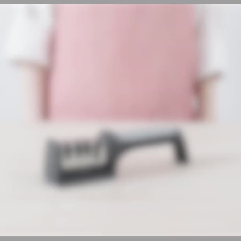 磨刀器专业陶瓷钨厨房磨刀系统 3 级可磨剪刀 - 菜刀/刀架 - 塑料 黑色