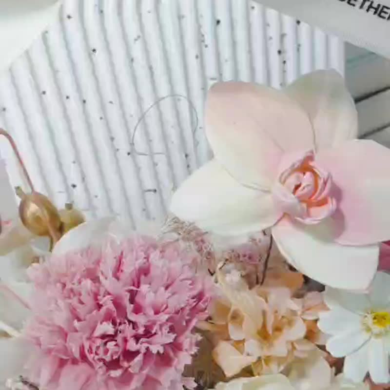 【荞翎工作室】金属手提式盆花 开幕盆花 祝贺盆花 - 干燥花/捧花 - 植物．花 多色