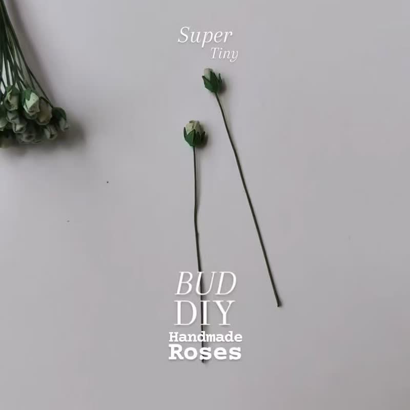 纸花中心装饰品用品，100 件。花蕾玫瑰，尺寸 1.5 厘米，绿色 - 木工/竹艺/纸艺 - 纸 绿色