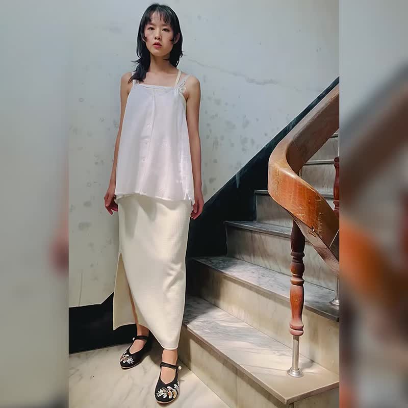 纯真蝴蝶结背心【日本古董衣改制】永续是最奢华的精品 - 女装背心 - 聚酯纤维 白色