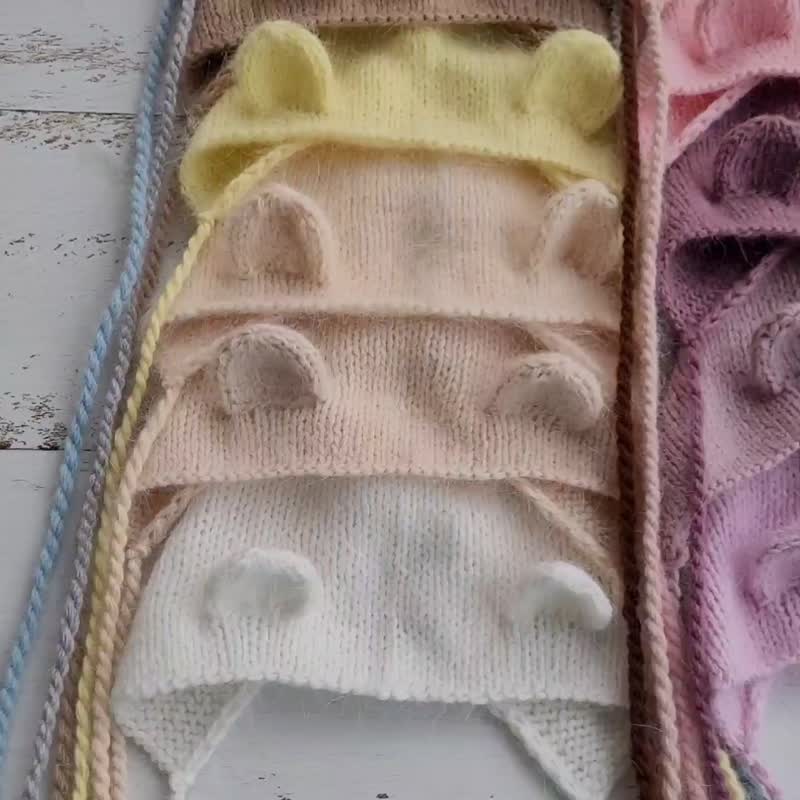 新生儿熊帽与绒毛玩具、针织婴儿拍照道具 - 婴儿饰品 - 羊毛 多色