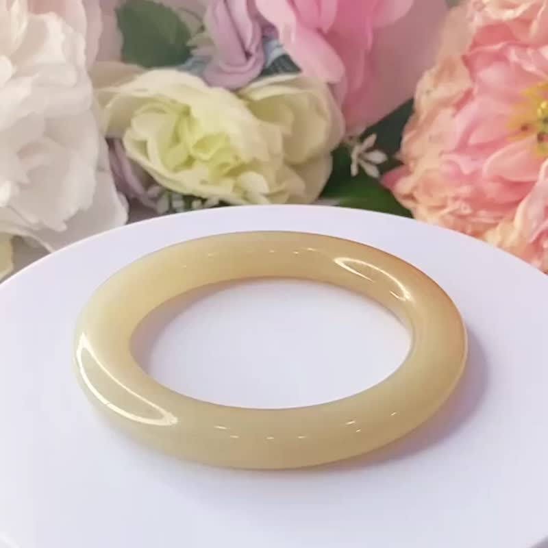 NO.6稀有细料一口糖糖镯圆镯 内径 56 MM 圈口 佘太翠玉镯 手镯 - 手链/手环 - 玉石 橘色