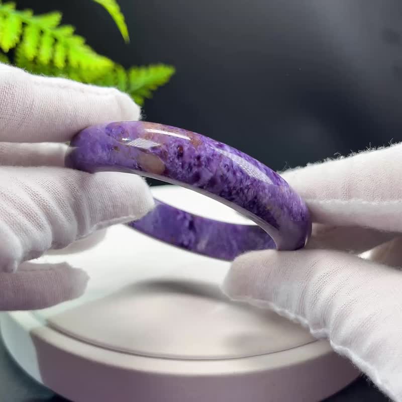 高品质 紫龙晶手镯 56MM 高瓷玉化宝石手环女 包容心性 贵人磁场 - 手链/手环 - 宝石 紫色