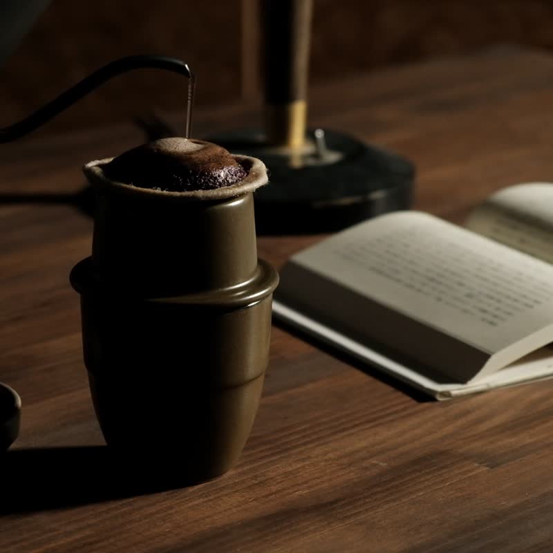 我的时间咖啡滤杯 soupir 本体 包括1个过滤器 便携式包装 - 咖啡壶/周边 - 陶 灰色