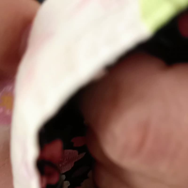Tenuigatari 手缝物语 樱花 复古 和服 束口袋 斜背包 日式图腾 日式风格 婴儿粉 × 黑色 - 侧背包/斜挎包 - 棉．麻 黑色