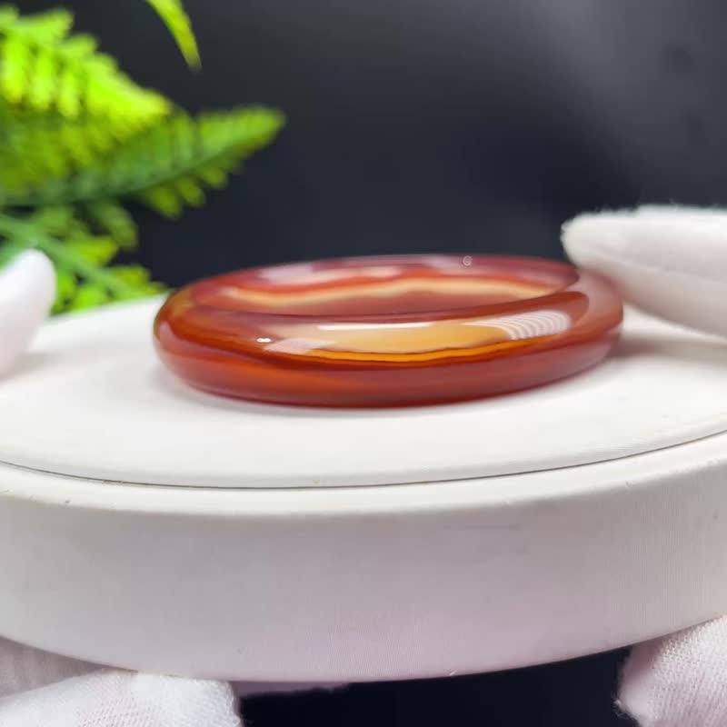 红玛瑙手镯 56MM 高冰起光千层聚宝盆 鸿运当头 好运活力招财辟邪 - 手链/手环 - 半宝石 红色