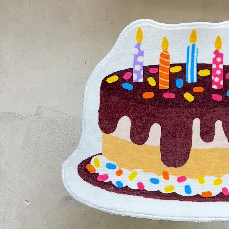 生日蛋糕地毯 生日礼物 防滑地垫 - 地垫/地毯 - 其他人造纤维 多色