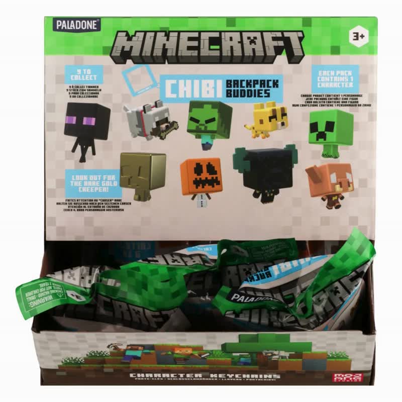 Paladone Minecraft 3D迷你Figure背包挂饰盲袋包装 - 钥匙链/钥匙包 - 塑料 多色