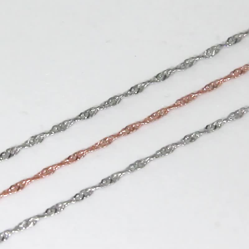 简约水波链 | 圣诞节礼物 生日礼物 首饰 - 项链 - 纯银 多色