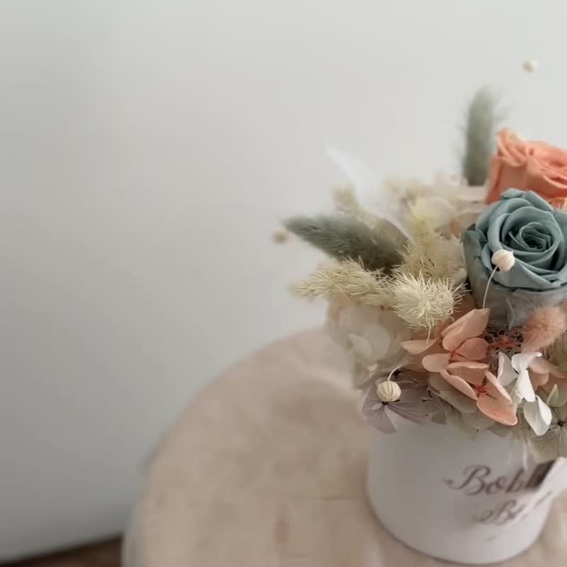 【永生玫瑰花盆花】• 情人节礼物/生日礼物/永生花/永生玫瑰花 - 干燥花/捧花 - 植物．花 橘色