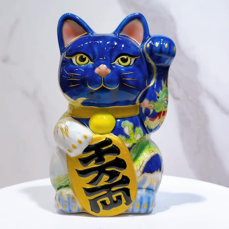 【岳龙开运】日本清水烧招财猫 | 富士升龙 - 摆饰 - 瓷 蓝色