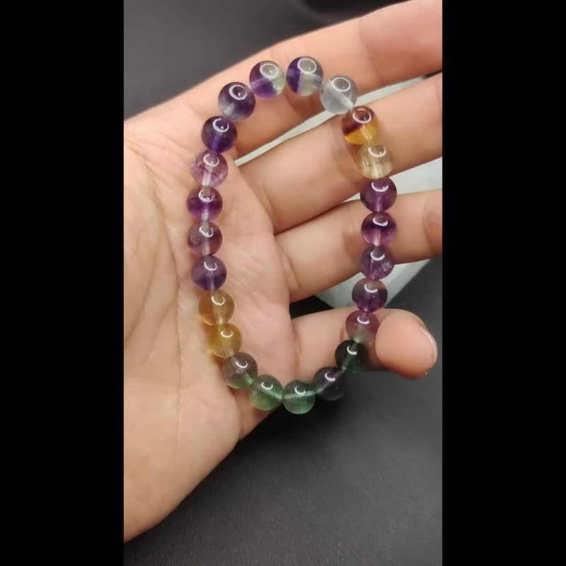【订制品】彩虹千层 萤石 Fluorite 手串 手链 天然水晶 水晶 - 手链/手环 - 水晶 