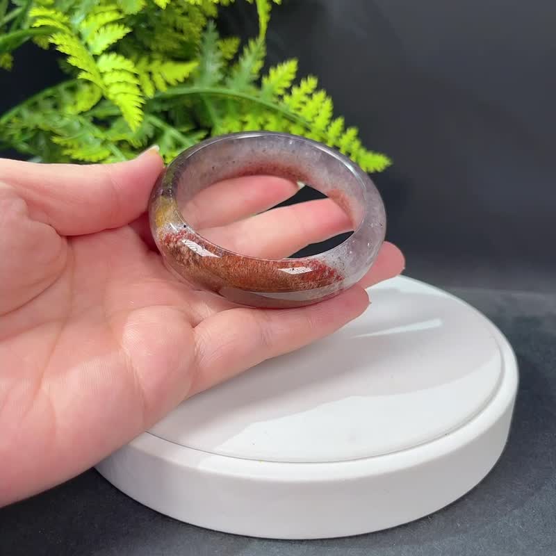 毕业级极光23水晶手镯55+MM 冰透星光闪片灰底聚宝盆 天眼金牙 - 手链/手环 - 水晶 