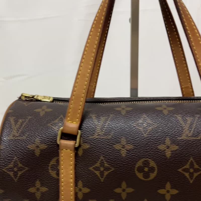 正品路易威登 Papillon 26 手提包 Monogram PVC 皮革 M51386 二手 - 手提包/手提袋 - 其他材质 咖啡色
