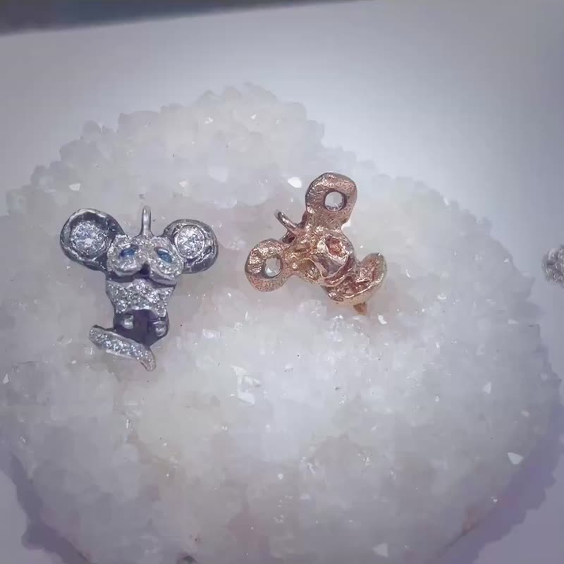 925纯银双面生肖锁骨链- Mouse鼠 - 锁骨链 - 纯银 金色