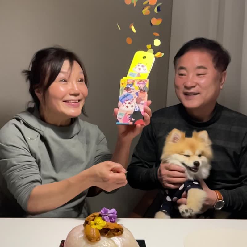 Popperoni 蓝色圆点感谢爆炸卡片 韩国手工惊喜贺卡 - 卡片/明信片 - 纸 蓝色