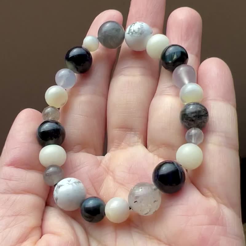 ||云影|| 能量手环。蓝虎眼石/超七/黑发晶/拉长石/菩提根/白蝶贝 - 手链/手环 - 水晶 多色