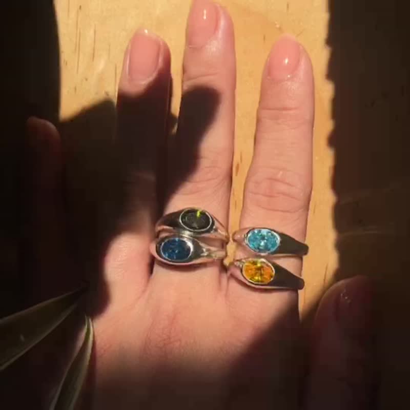 波内戒指 - 金黄 / 宝石戒指/ 925纯银戒指 - 戒指 - 其他金属 黄色