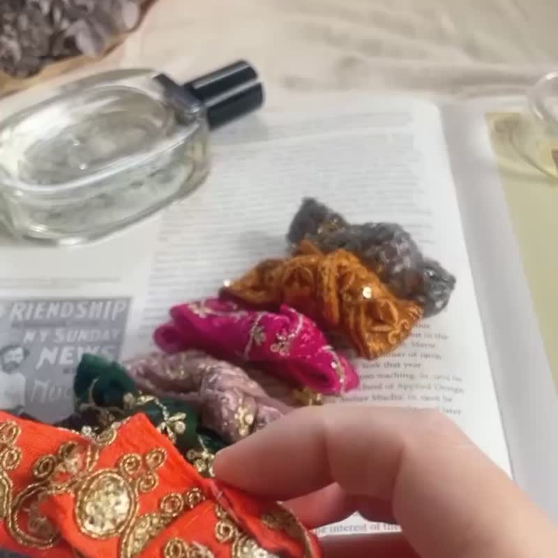印度刺绣丝带迷你发夹 - 发饰 - 绣线 多色