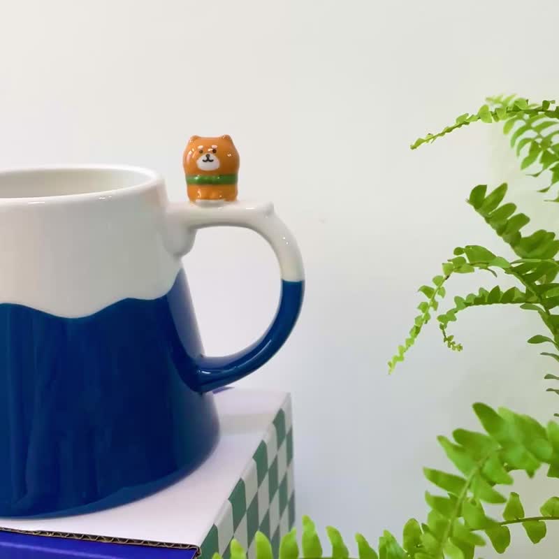 mini柴犬 富士山马克杯| DECOLE concombre - 咖啡杯/马克杯 - 树脂 蓝色
