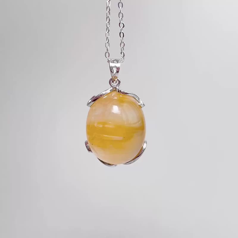 天然矿石 黄兔毛水晶 项链 招财聚财 旺事业 平稳情绪 好运气 - 项链 - 宝石 黄色