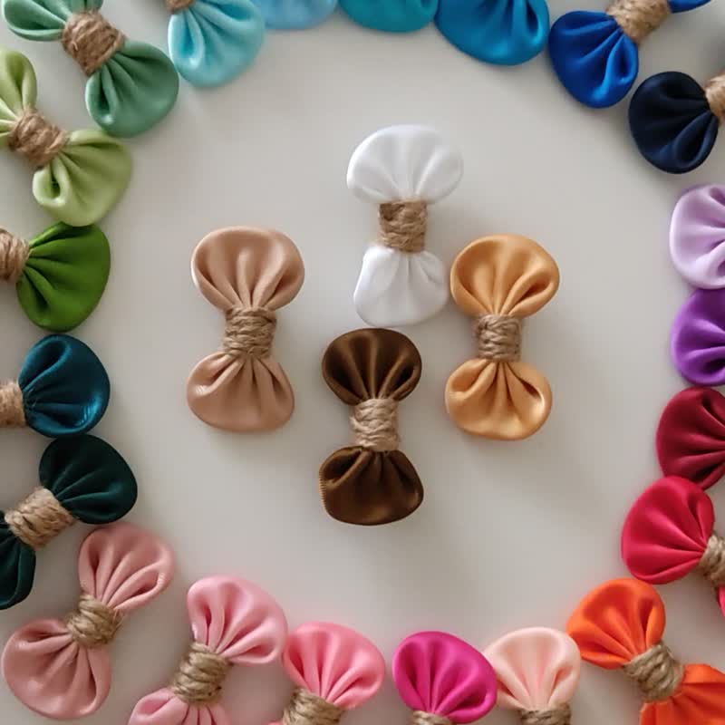 Small dog hair clips, Set of 6 hair bows fo Shih Tzu, Yorkie, Maltipoo, Havanese - 衣/帽 - 其他材质 多色