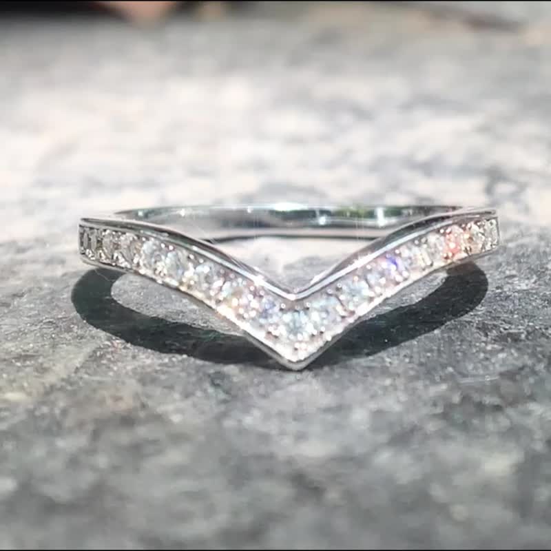 莫桑钻戒指 白色D色订婚戒指 婚钻配套  送给她的礼物 - 戒指 - 钻石 