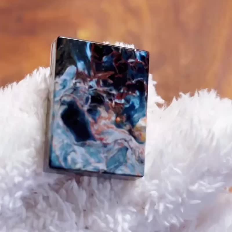 暴风雨王者丨收藏级纳米比亚蓝彩星球彼得石丨弥雅原创设计 - 手链/手环 - 水晶 蓝色
