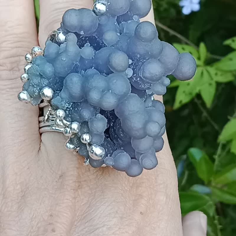 葡萄玛瑙原矿手工银戒纯银戒指~**果**~Grape Agate Silver Ring - 戒指 - 纯银 