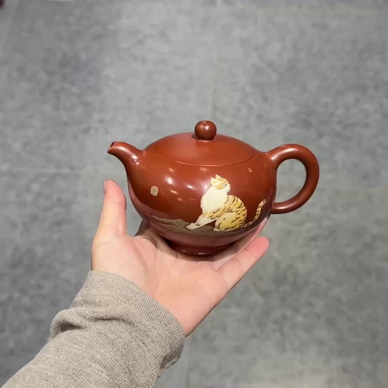 婉灯 全手工  容量300cc朱泥作品丰润俊美线条流畅 - 茶具/茶杯 - 陶 