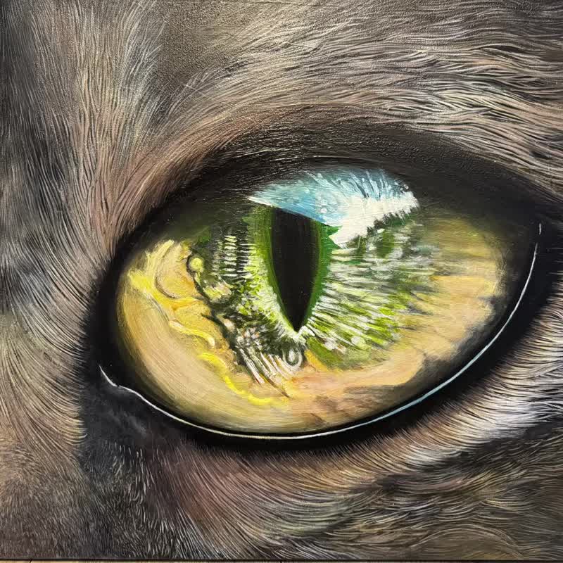 猫眼 CAT0001手绘压克力画 - 摆饰 - 其他材质 