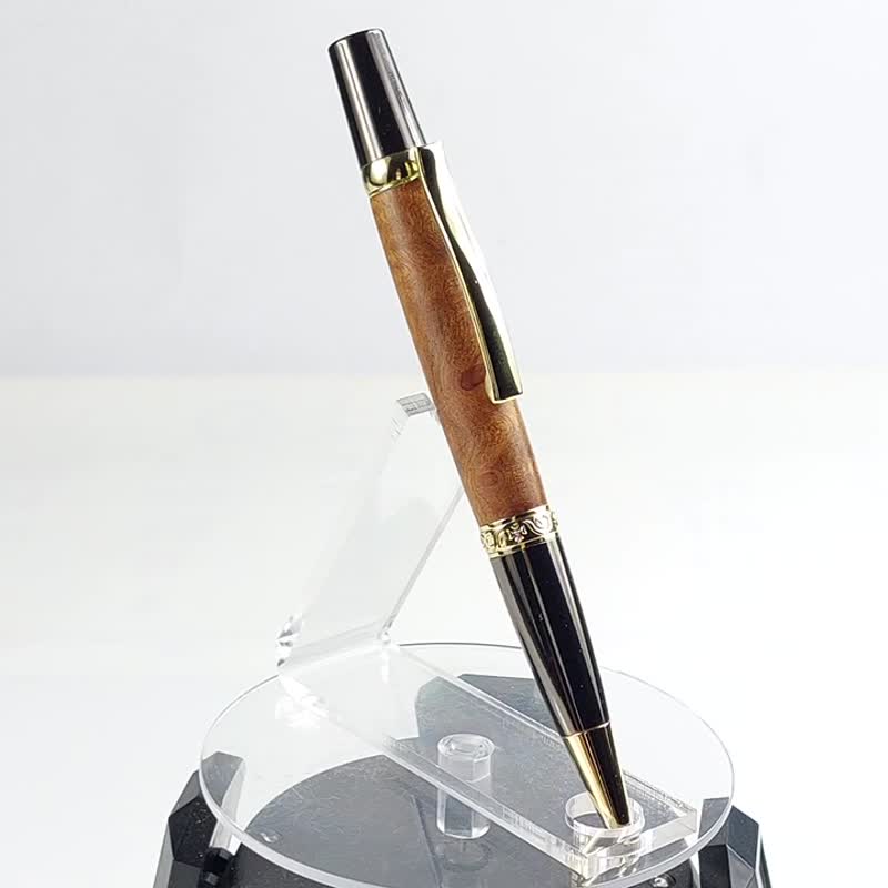 台湾牛樟旋转原子笔 /手工原子笔/KOBE手工笔 - 圆珠笔/中性笔 - 木头 咖啡色