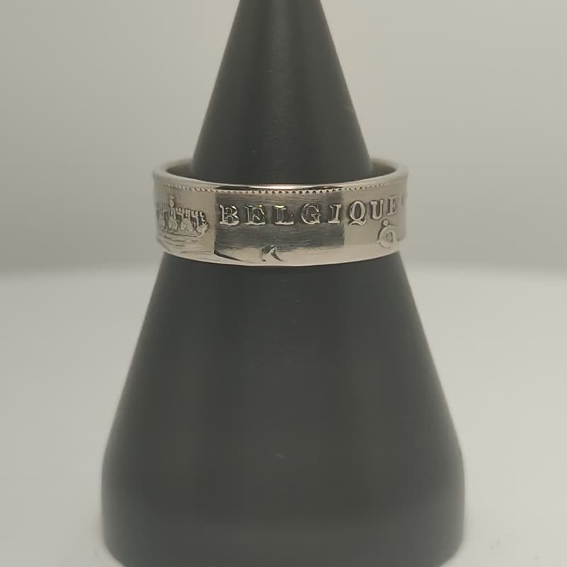 比利时硬币戒指，比利时硬币戒指，比利时男士戒指，独特的比利时戒指 - 戒指 - 其他金属 