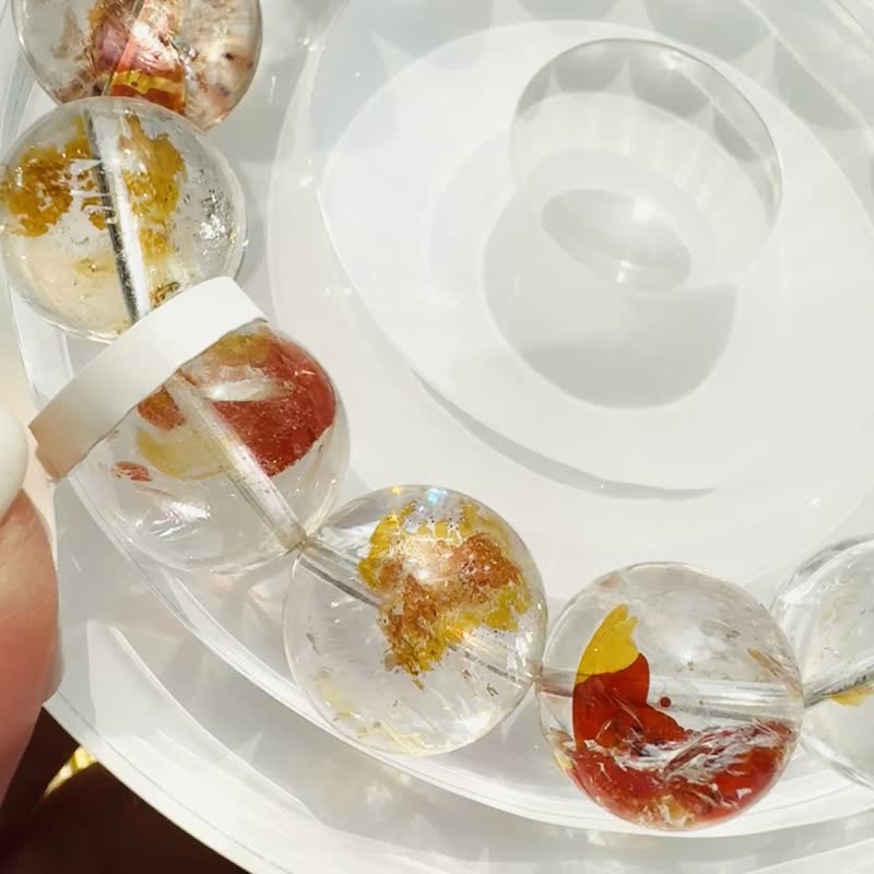 精品爆闪彩虹锦鲤胶花水晶 14-15mm60g 富贵吉祥镇宅辟邪挡煞 - 手链/手环 - 水晶 多色