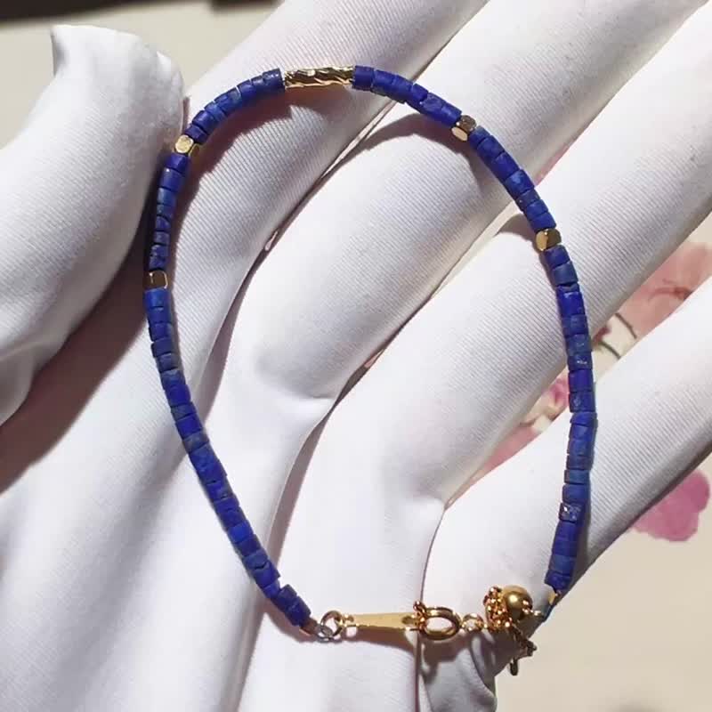 纯手工制作阿富汗天然青金石手链 - 手链/手环 - 宝石 多色