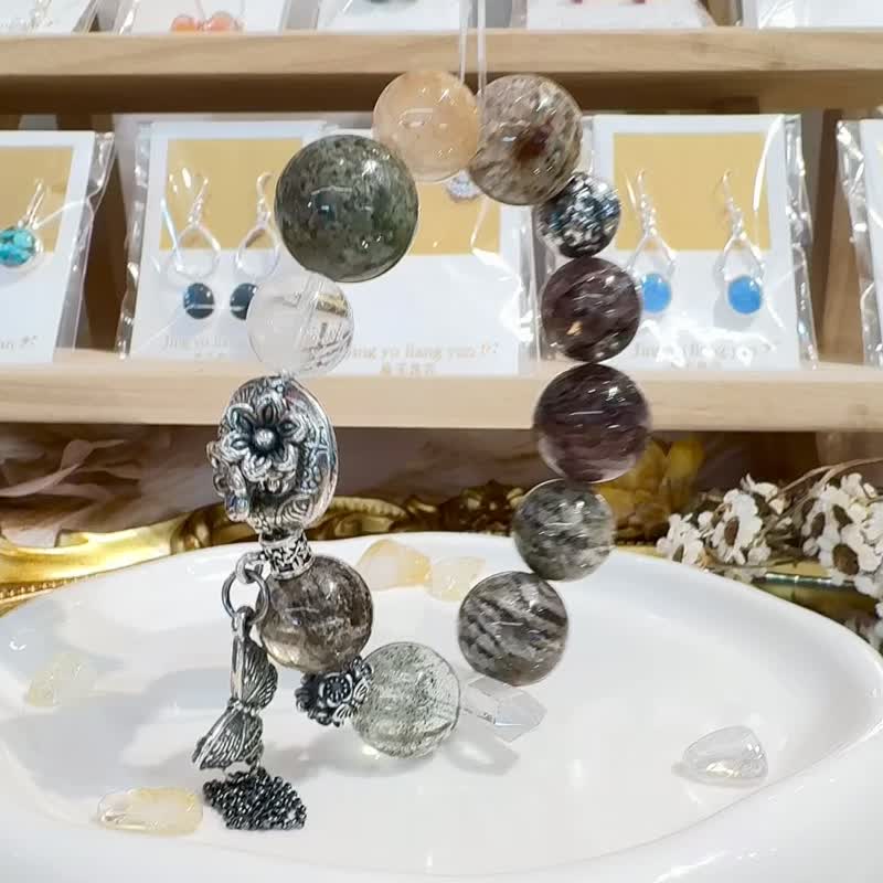 奶茶可可千层四季幽灵列姆利亚双尖晶设计款水晶手链 - 手链/手环 - 水晶 多色