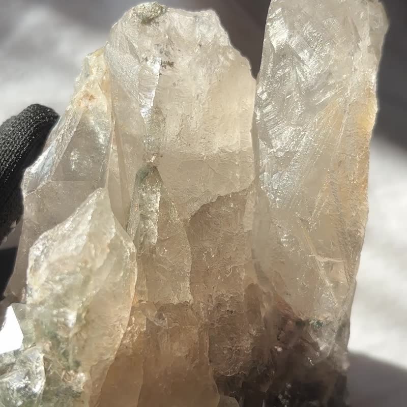 稀有赞比亚绿幽灵 螺旋水晶 涅盘水晶 水晶骨干 幽灵共生 原矿 - 摆饰 - 水晶 绿色