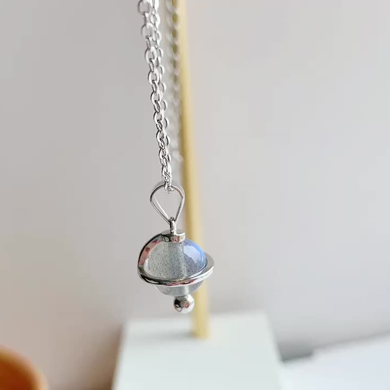 月光石S925银项链 - 宇宙 - 项链 - 水晶 多色