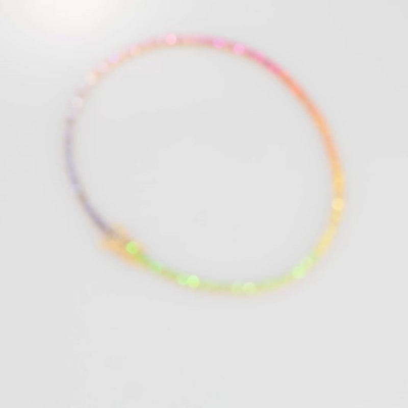 双入组祈福五色绳护身符彩虹彩色蓝宝石手链幸运 18k 金手链对链 - 手链/手环 - 宝石 多色