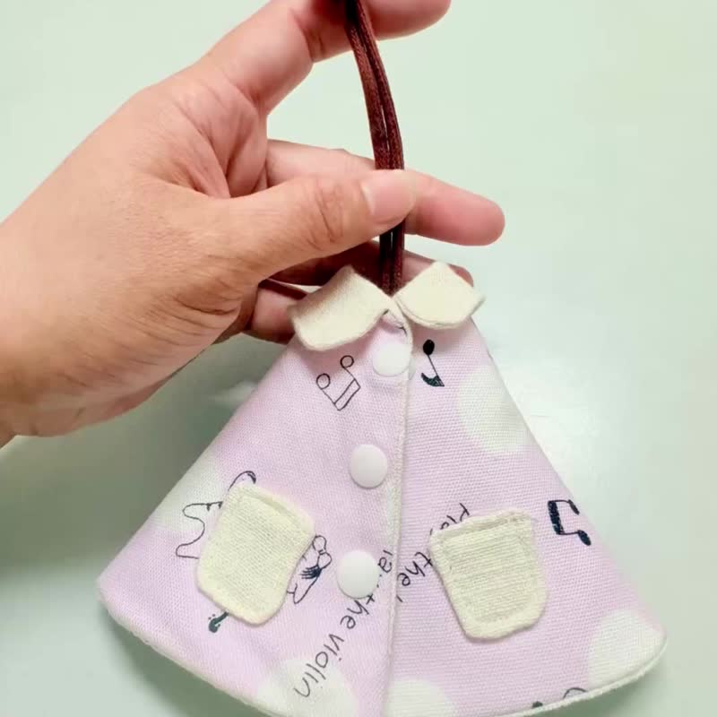 粉色喵喵斗篷钥匙包 - 钥匙链/钥匙包 - 棉 粉红色