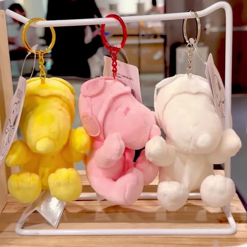 Snoopy马卡龙色史奴比钥匙圈吊饰-樱花粉红 - 钥匙链/钥匙包 - 聚酯纤维 粉红色